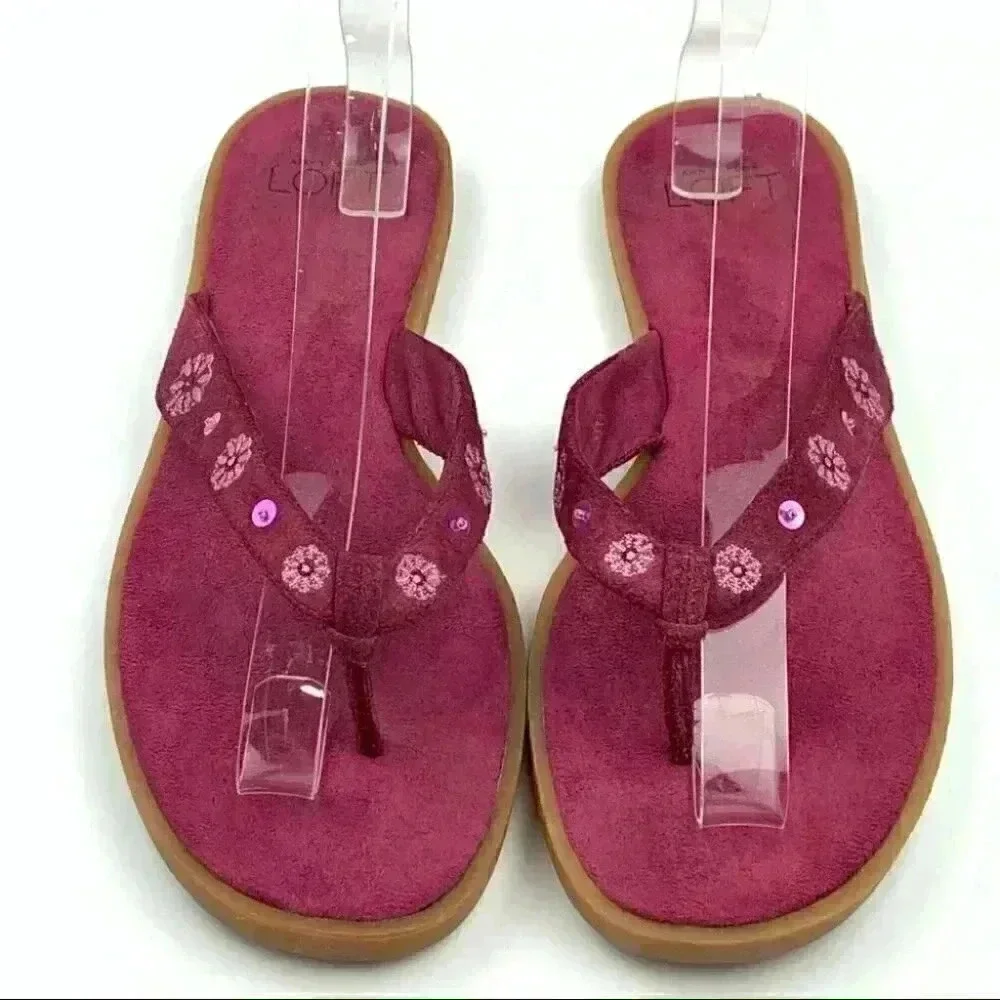 Ann taylor loft sandals size 9 purple floral